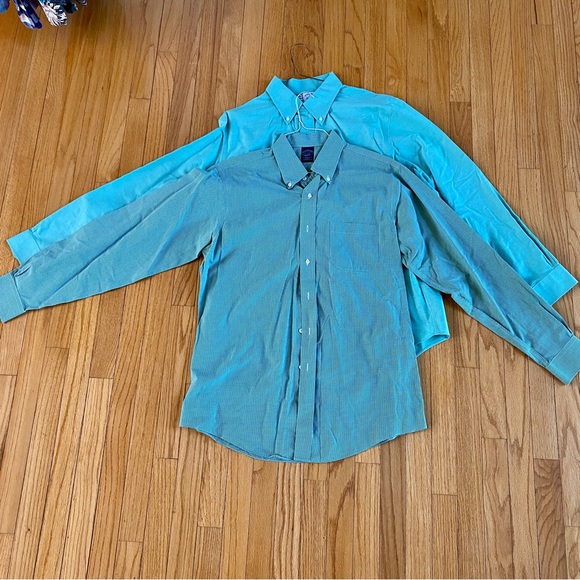 2 Brooks Brothers Large Mens Button ups green - Picture 1 of 6